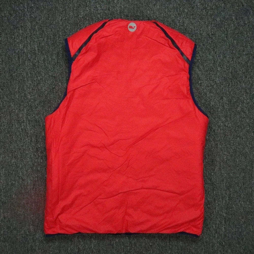 Vineyard Vines Vest Mens Small Blue Red Spinnaker Full Zip Reversible‎ Preppy